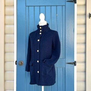 Lauren Ralph Lauren, Green Label Button Up Cardigan Gold Accents Women’s PS